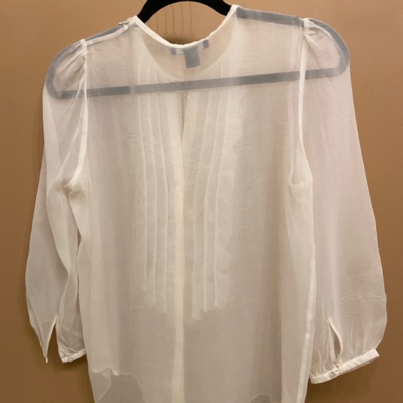 GAP Sheer Off-White Blouse - Picture 5 of 6